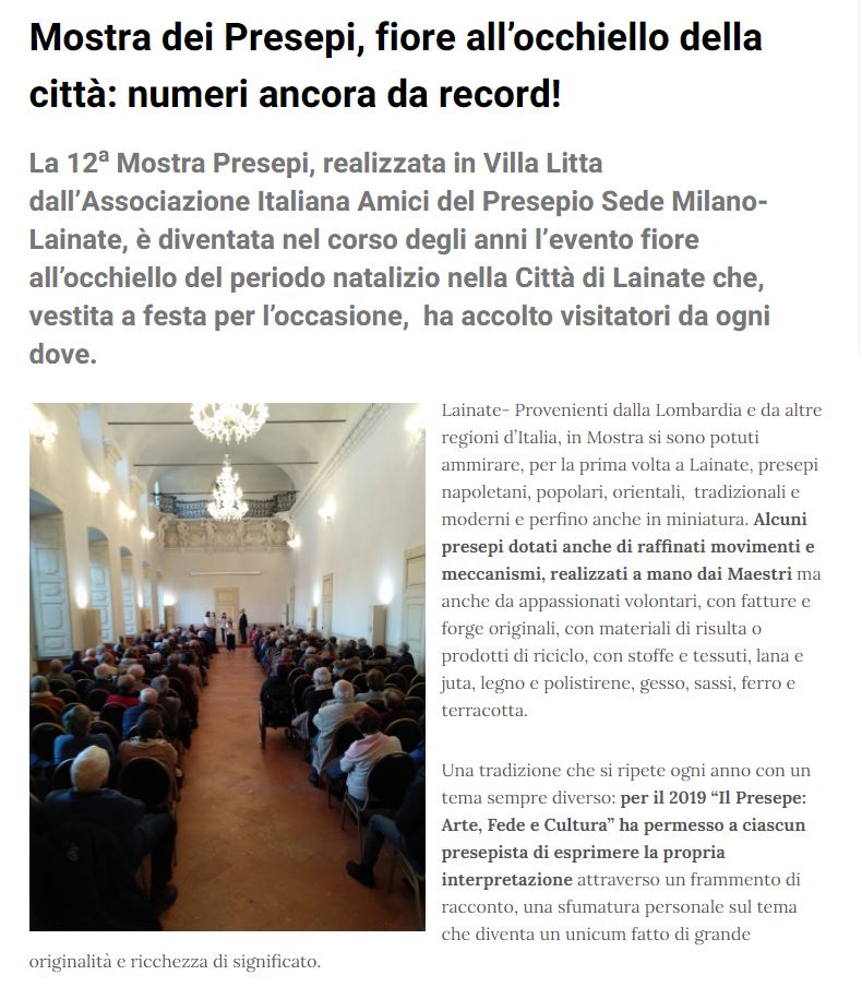 sempione news - 12° mostra presepi